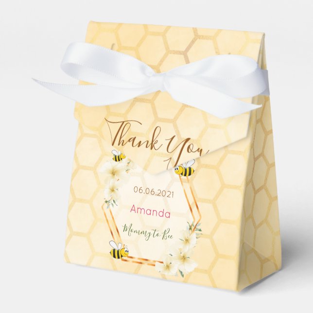 Ballotins Mommy to Bee Baby shower nid d'abeille merci (Verso)