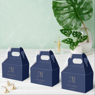 Ballotins Monogramme bleu marine minimaliste Mariage