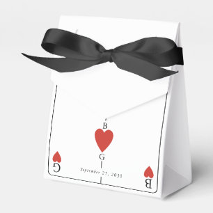 Ballotins Monogramme Coeurs de jeu Mariage de carte