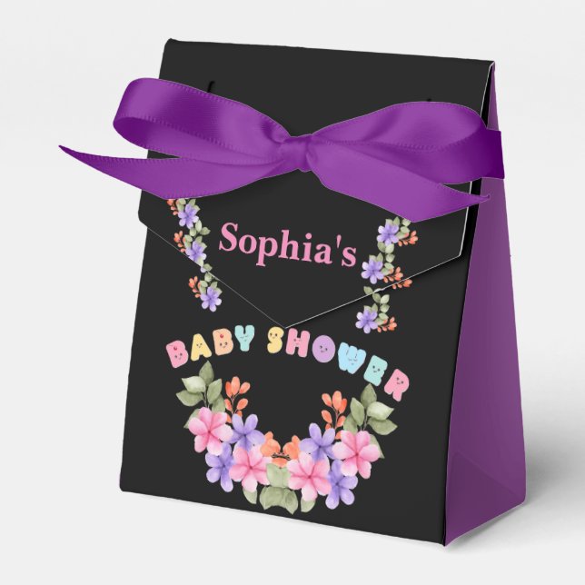 Ballotins Monogramme de Baby shower personnalisé (Verso)