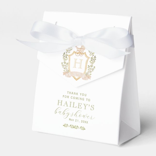 Ballotins Monogramme de la crête de bébé | Baby shower neutr (Verso)