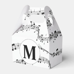 Ballotins Monogramme de note de musique noire et blanche