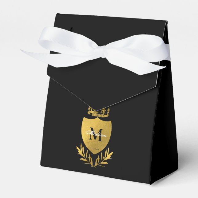 Ballotins Monogramme du bouclier royal noir et or (Verso)