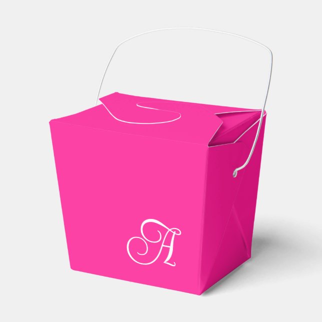 Ballotins Monogramme en écriture bouclée rose chaud et blanc (Verso)