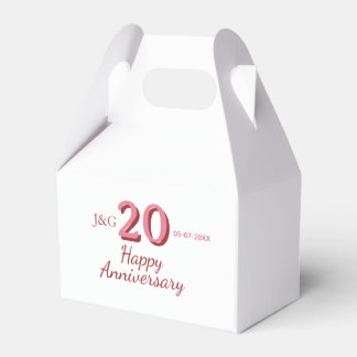Ballotins monogramme gras nom date rose 20e anniversaire