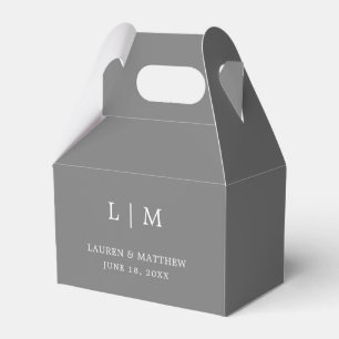 Ballotins Monogramme gris foncé simple Mariage élégant