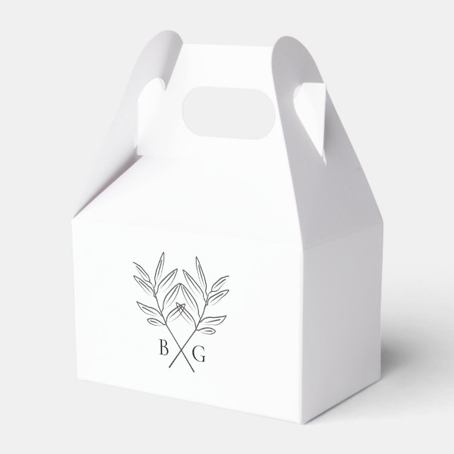 Ballotins Monogramme minimaliste botanique rustique Mariage (Verso)