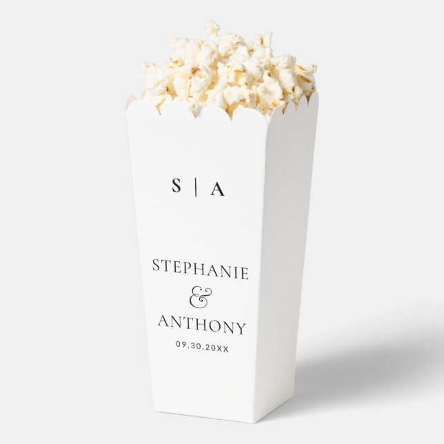 Ballotins Monogramme minimaliste moderne Mariage noir et bla (Sauté)