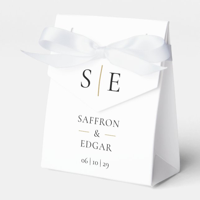 Ballotins Monogramme moderne Mariage noir et or (Verso)