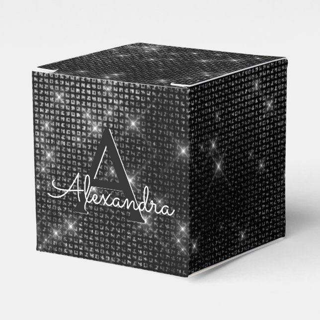Ballotins Monogramme noir et blanc Shimmer - Ajouter votre n (Verso)