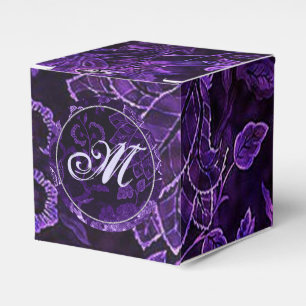 Ballotins Monogramme Purple Vintage Floral Cube Ballotin