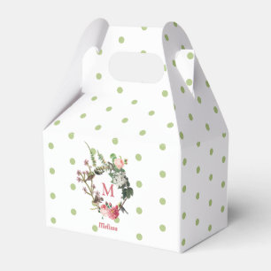 Ballotins Monogramme Vintage Floral et Pois de couronne d'oi