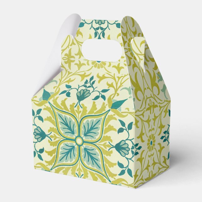 Ballotins Morris Yellow Turquoise Vine & Flower Pattern (Verso)