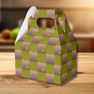 Ballotins Motif à carreaux marron et vert olive