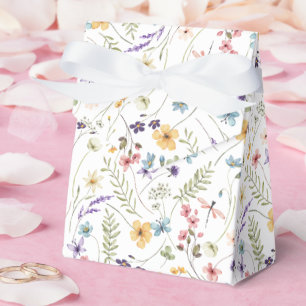 Ballotins Motif aquarelle de fleurs sauvages et papillons 