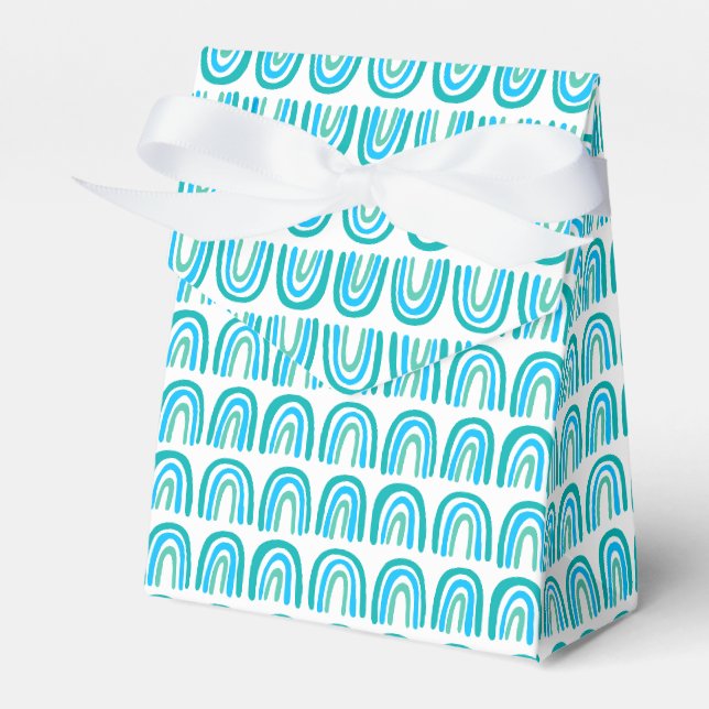 Ballotins Motif bleu vert arc-en-ciel Baby shower cadeau (Verso)