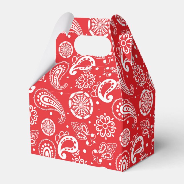 Ballotins motif carrelé Paisley rouge mignon (Verso)