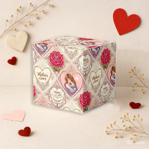 Ballotins Motif Cœur d'Amour Maternel Floral Rose Vintage