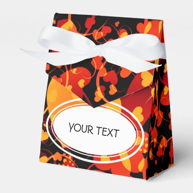 Ballotins Motif - Coeurs pour amour noir orange + votre text (Verso)