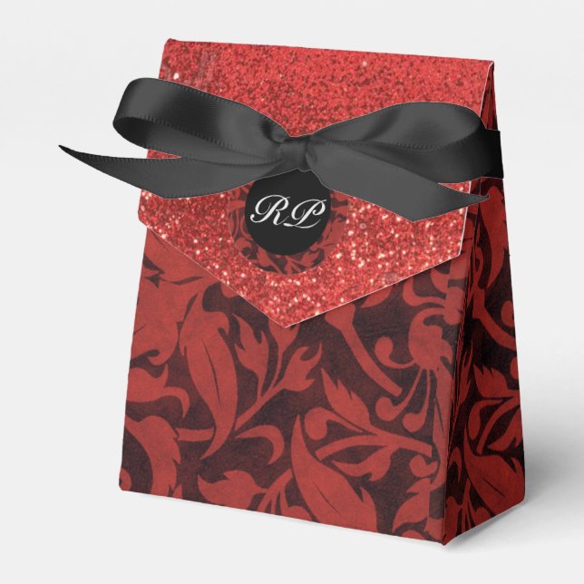 Ballotins Motif de Ballotin de monogramme rouge et noir Dama (Verso)