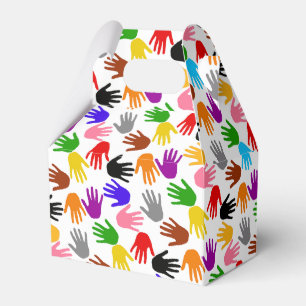 Ballotins Motif de design d'empreintes de main colorées blan
