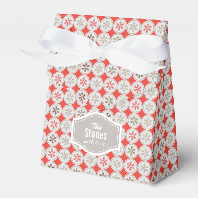 Ballotins Motif de flocon de Noël vert rouge personnalisé (Verso)