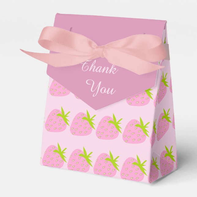 Ballotins Motif de fraises roses Mignon (Verso)