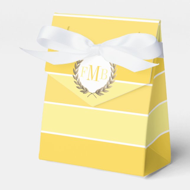 Ballotins Motif de rayures jaunes et initiales de mariage (Verso)
