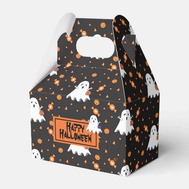 Ballotins Motif fantôme mignon Halloween Ballotin noir (Verso)
