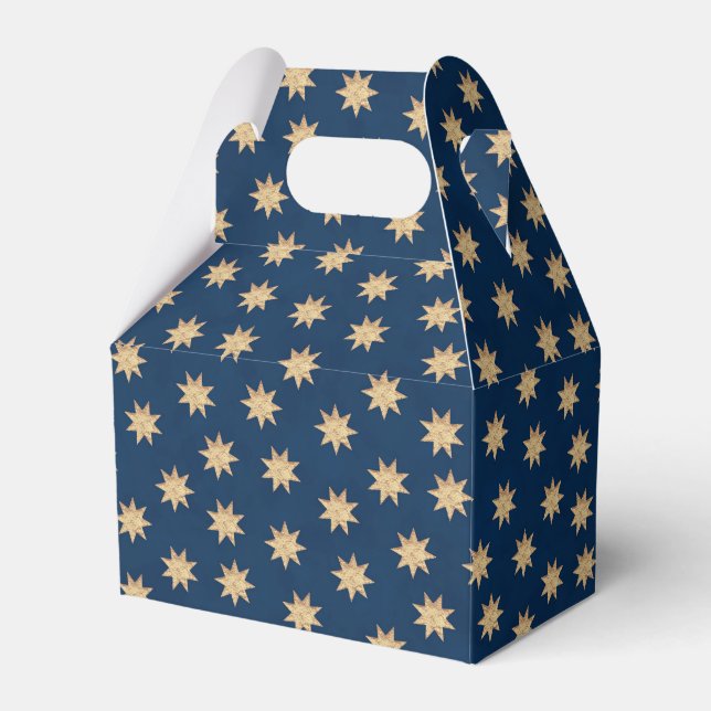 Ballotins Motif Faux Gold Foil & Navy Blue Stars (Verso)