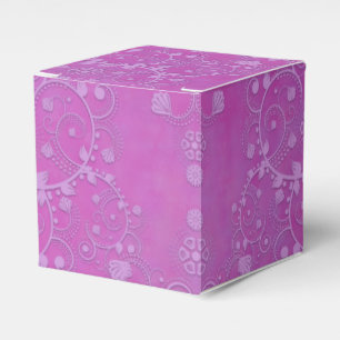 Ballotins Motif floral complexe damassé pourpre fuchsia