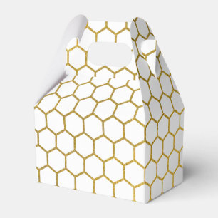 Ballotins Motif géométrique Hexagon blanc et or