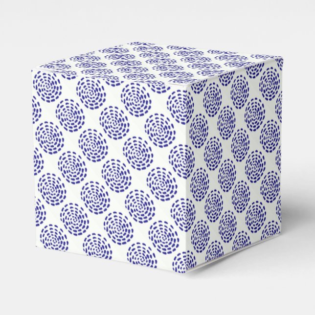 Ballotins Motif indigo bleu foncé rayé sur blanc (Verso)