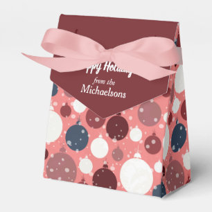 Ballotins Motif Maroon Pink Blue Holiday Balls