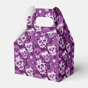 Ballotins Motif ornemental floral de crâne en sucre violet
