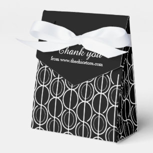 Ballotins Motif ovale noir blanc lié merci boîte cadeau