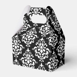 Ballotins Motif Vintage de Damas noir blanc 1