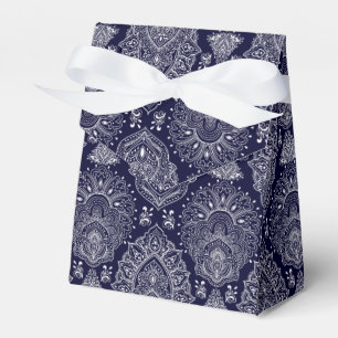 Ballotins motif vintage ethnique indien bleu