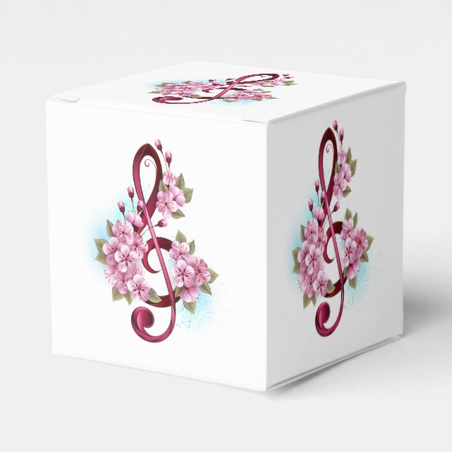 Ballotins Musical treble clef notes with sakura flowers (Verso)