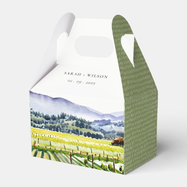 Ballotins Napa Valley Watercolor Vineyard Paysage Mariage (Verso)