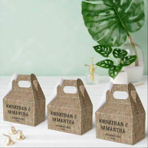 Ballotins naturels Burlap personnalisés - Rustique