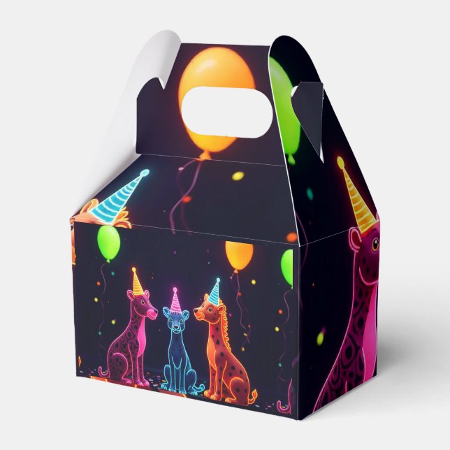 Ballotins Neon Safari Party Favoriser Box (Verso)
