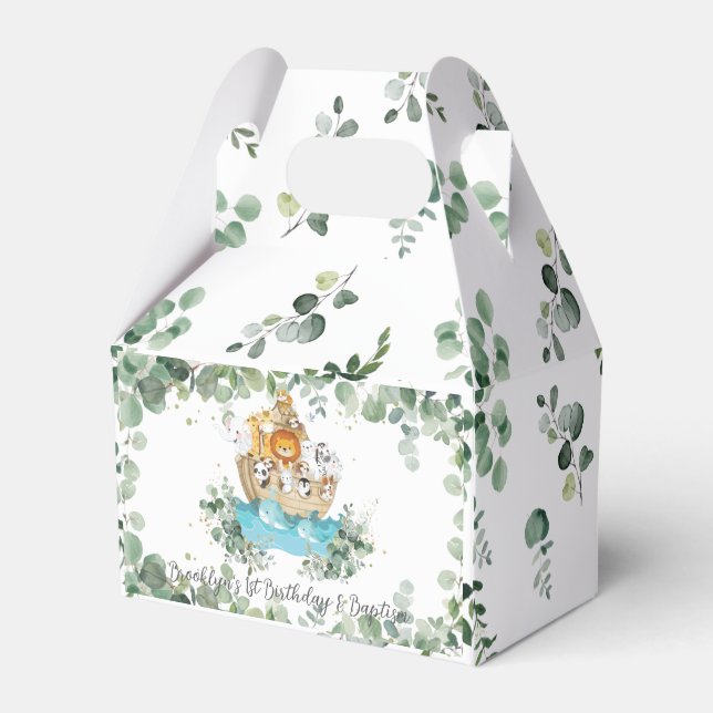 Ballotins Noah's Ark Greenery Baptême 1er anniversaire (Verso)