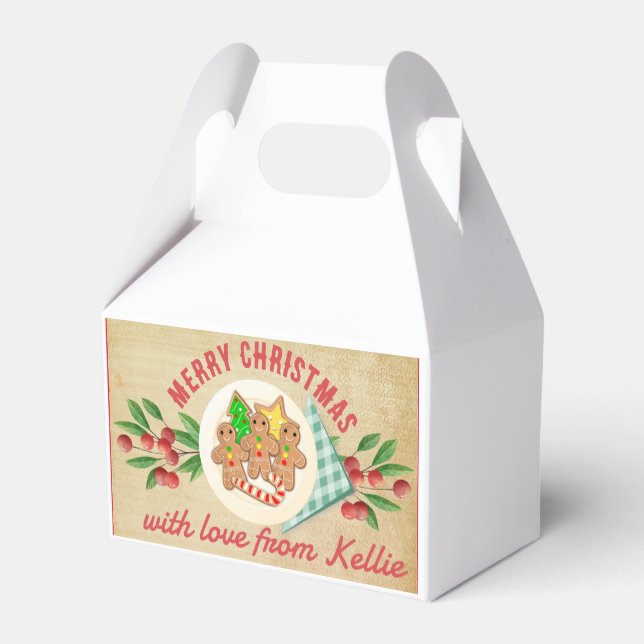 Ballotins Noël boîte de gâterie de biscuits personnalisés (Arrière)