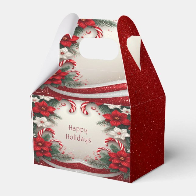 Ballotins Noël Floral Sucres de canne Vacances Boîte cadeau (Verso)