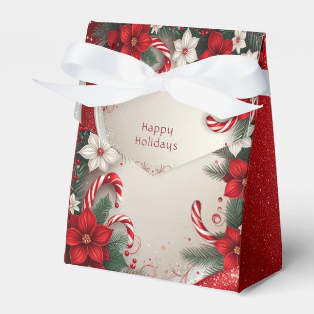 Ballotins Noël Floral Sucres de canne Vacances Boîte cadeau (Verso)