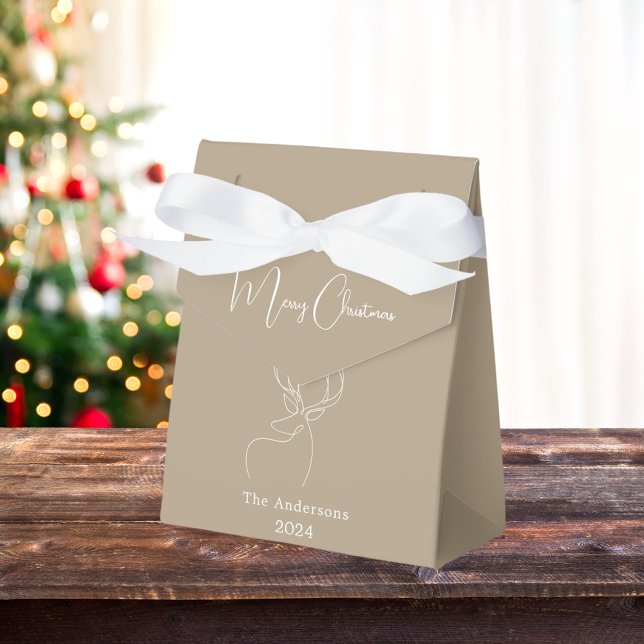 Ballotins Noel moderne renne blanc beige abstrait (Créateur téléchargé)