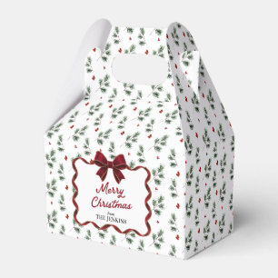 Ballotins Noël Verdure et Ruban Rouge de Noël