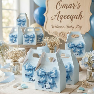 Ballotins nœud bleu musulman garçon bébé aqeeqah