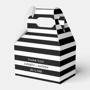 Ballotins Noir Blanc Bande Motif Mariage Faveur Boxes